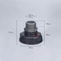 S60 * 6เธรดถึง1/2 "3/4" 1 "ตัวผู้สายถังน้ำ IBC สำหรับท่อเชื่อมต่ออินเตอร์เฟซถังไอบีซีอุปกรณ์เสริมที่เหมาะสม