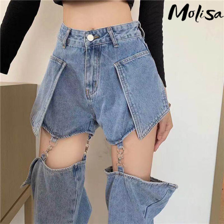 molisa-กางเกง-ยีนส์-ผู้หญิง-กางเกง-ผญเอวสูง-กางเกงยีนผญ-กางเกง-ผญ-ขาตรงหลวมกางเกงขายาวถอดกางเกงขาสั้น-2021-new-111818