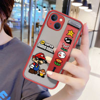 เคสสำหรับ Apple โทรศัพท์ iPhone 15 Plus 15 Pro Max 15 15 Pro พร้อมสายรัดข้อมือกันกระแทกด้านหลังเคสโทรศัพท์ Super Mario Bros G ขอบนิ่มปกป้องเลนส์เต็มรูปแบบเคสโทรศัพท์บางเฉียบ