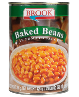 BROOK เบคบีน บรูค ถั่วขาวในซอสมะเขือเทศ ชุดละ 8 กระป๋อง กระป๋องละ 425 กรัม / BROOK Baked Beans in Tomato Sauce - Set of 8 Cans - 8 x 425 G.