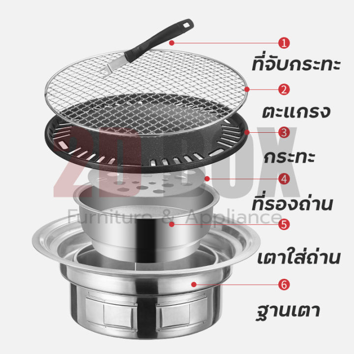 เตาปิ้งย่าง-เตาปิ้งย่างถ่าน-เตาปิ้งย่างไร้ควัน-ครบเซ็ท5ชิ้น-เตาปิ้งย่างเกาหลี-พร้อมเตาหินย่าง-ตะแกรงปิ้งย่าง-อุปกรณ์ครบชุดพร้อมใช้