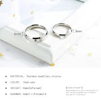 OLEVS แหวนผู้หญิง แหวนผู้ชายเครื่องประดับสแตนเลสแหวนเกลี้ยงแหวนเพชรคู่Couple Rings