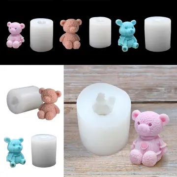 3D Cute Bear Scented Candle Mold Bear Resin Soap Mold for Candles