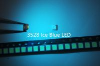 100ชิ้น/ล็อต LED แบบ SMD 3528สีฟ้าอ่อน Ice Blue โคมไฟลูกปัด490-495nm