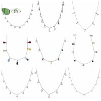 925 Sterling Silver Necklace Geometric Square Charming Colorful Zircon Clavicle Chain Ladies Necklace Party Premium Jewelry Gift