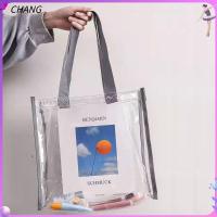 CHANG สำหรับผู้หญิง พีวีซีพีวีซี โปร่งใสโปร่งใส กันน้ำกันน้ำได้ กระเป๋า Crossbody กระเป๋าสะพายไหล่แมสเซนเจอร์ ถุงช้อปปิ้งใส