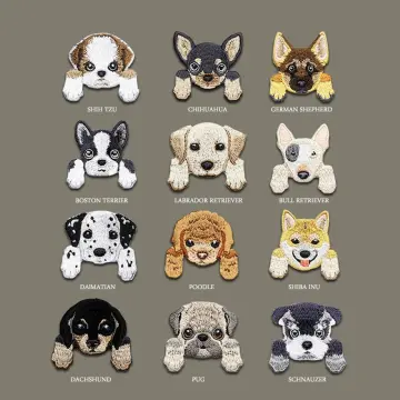 16pcs Cute Dog Patches for Clothing, Badge Embroidery , Iron on Sew on Embroidered Decoration Appliques for Clothes, Other
