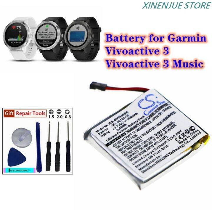 smartwatch-battery-3-7v-160mah-361-00108-00-361-00108-01-for-garmin-vivoactive-3-vivoactive3-music