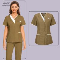 Breathable Fashion Scrub Uniform Spa Beauty Salon Nursing Uniform Lab Workwear Pet Shop Scrub Tops Medical nursing Doctor Blouse