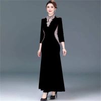 【YF】 Heavy Industry diamond dress Elegant autumn 2022 new wedding Women Dress Young Fashion Long Sleeve Mother Wedding