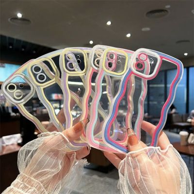 【CC】 S21 S21  S22 S23   Ultra Cover Transparent Soft Wavy Lines