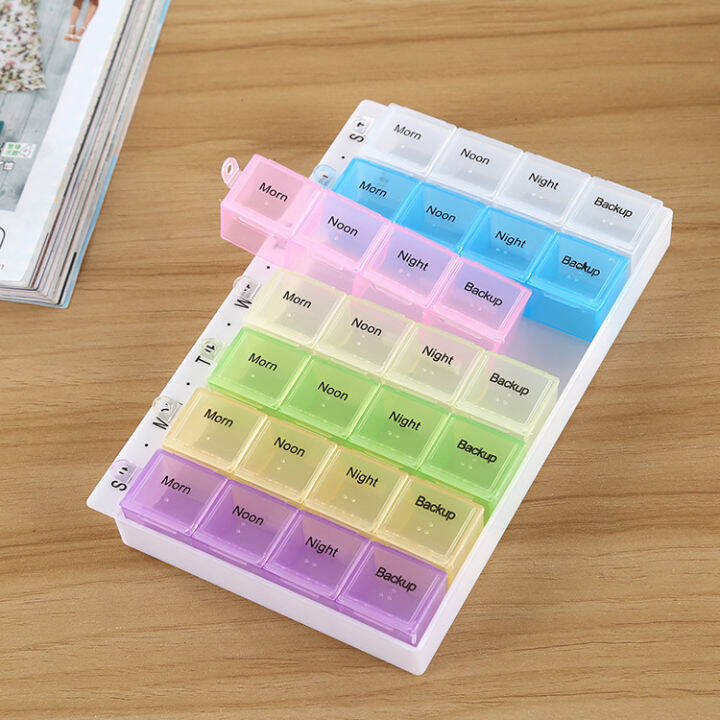 Pills box 28 Slot 7 Days Weekly Tablet Medicine Box Organizer