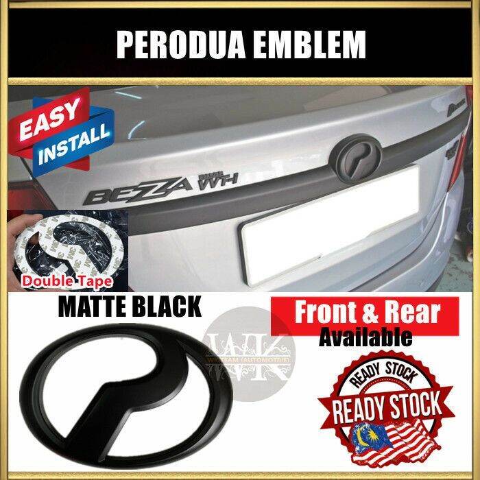 [HOT SELLING] Perodua Matte Black Emblem Lambang Logo Myvi Bezza Alza ...