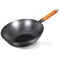 2021High Quality Iron Wok Traditional Handmade Iron Wok Pan Non-stick Pan Non-coating Induction and Gas Cooker Cookware