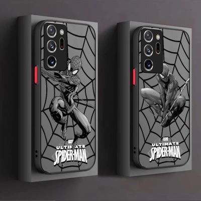 （shine electron）เคส Marvel Spider-Man สำหรับ Samsung Galaxy S21,S23 FE Ultra Note 20 Ultra 10 Plus 8 9 S22 S20 Plus ใสดูหรูหราฝาครอบ S23