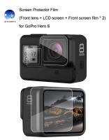 ฟิล์มกันรอย Film (เลนส์หน้าและหน้าจอด้านหลังและฟิล์มหน้าจอด้านหน้า * 2) สำหรับ GoPro Hero 8 (แบบใส) คุณภาพดี / Screen Protector Film (Front lens and LCD screen and Front screen film * 2) for GoPro Hero 8 (transparent), good quality