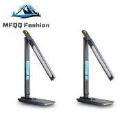 Mfqq【สต๊อกพร้อมแล้ว】?โคมไฟโต๊ะเขียนหนังสือ LED อัจฉริยะอเนกประสงค์พร้อมโคมไฟตั้งโต๊ะปกป้องดวงตาแสดงผล LCD แบบคู่ที่ชาร์จแบบไร้สายสำหรับการศึกษาทางธุรกิจ