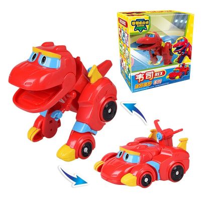 หุ่นโมเดลรถ/เครื่องบินไดโนเสาร์ของเล่นแปลงร่าง Gogo Dino ABS,หุ่นแอ็กชัน Rex/p/viki/tomo สำหรับเป็นของขวัญเด็ก