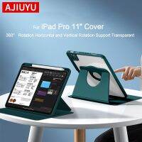 AJIUYU Case For iPad Pro 11 Inch Smart Cover 2022-2018 Pro11 Air5 With Pen Slot Transparent 360 Degree Rotation Protective Shell Cases Covers