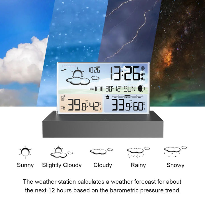 kkmoon-นาฬิกาปลุกบอกอุณหภูมิดิจิตอลพยากรณ์อากาศอิเล็กทรอนิกส์นาฬิกาโต๊ะคอมพิวเตอร์-aa-แบตเตอรี่ห้องรับแขกห้องนอน