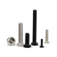 50X M1 M1.2 M1.4 M1.6 M2 M2.5 M3 M4 Mini Mikro Kecil Ringan Hitam A2 304 Stainless Steel Cross Phillips Pan Head Screw Bulat Baut