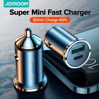 Joyroom Mini Car Charger 20W USB Type C PD Fast Charger With QC 3.0 Quick Charge USB Car Charger For iPhone 13 12  Huawei Xiaomi Car Chargers