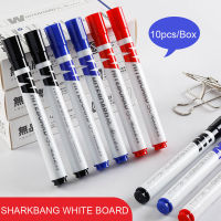 Sharkbang 10ชิ้น Sete 2.6มิลลิเมตรปากกาไวท์บอร์ดสีดำ สีฟ้าสีแดงวาดเครื่องหมายปากกาน้ำมันสำหรับเด็กโรงเรียนเครื่องเขียนปากกา