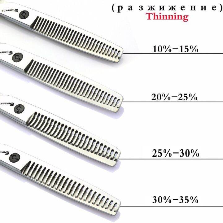 sharonds-6-6-5-7-7-5นิ้วกรรไกรเล็มเครื่องมือทำผมก้างปลาช่างตัดผมอุปกรณ์ตัดผม20-70
