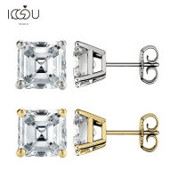 IOGOU จริง0.5กะรัต D สี Moissanite ต่างหูผู้หญิงคุณภาพสูง100 925เงินประกาย Moissanite งานแต่งงานเครื่องประดับ