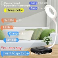 LED Smart Voice Night Light USB Induction Bedroom Bedside Lamp Dormitory Voice-Activated Lamp