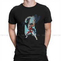 Comic Saint Seiya Andromeda Blue Pegasus T Shirt Fashion MenS Tees Summer Cotton Clothing Harajuku Crewneck Tshirt