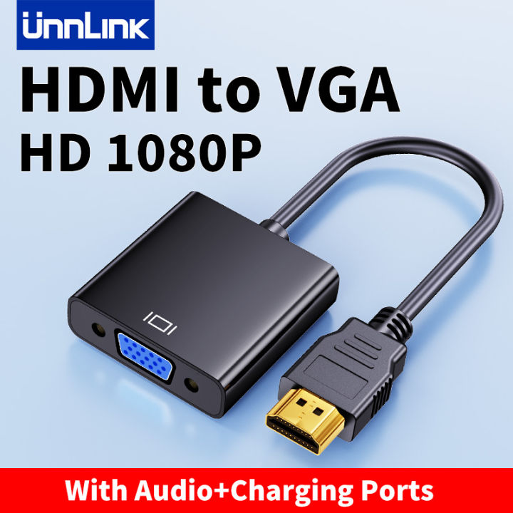 สายไปยังตัวแปลงวีจีเอ-hdmi-1080p-unlink-hdmi-ตัวผู้ไปเป็นตัวแปลงสัญญาณ-vga-ตัวเมียสำหรับแล็ปท็อป-pc-ไปยังจอภาพ-tv-โปรเจ็คเตอร์