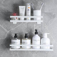 White Black Carbon Steel Bathroom Shelve Wall Mount Shampoo Toiletries Storage Rack Balcony Basket Flavoring Kitchen Accessories