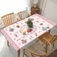 Sanrio Marron Cream 76*152 CM Oil-Proof Square Table Cover 5FT Elastic Edged Table Cover