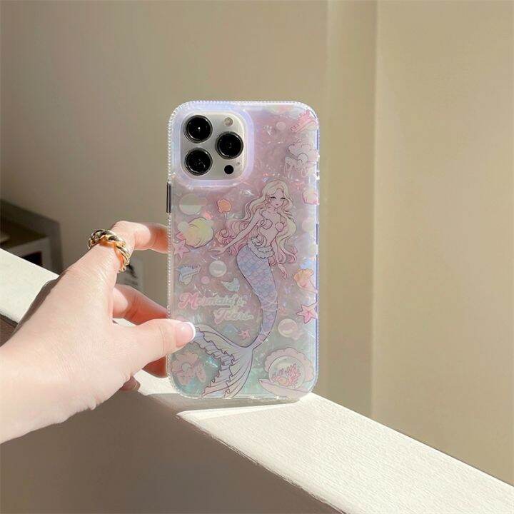 เคสโทรศัพท์มือถือ-กันลื่น-ลายนางเงือก-สําหรับ-iphone-14-13-max-12