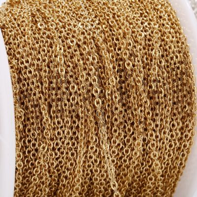 10 Meters Gold Stainless Steel Link Chain for Bracelets Metal Necklaces 1.5mm Rolo Cable Chains Bulk Diy Jewelry Making