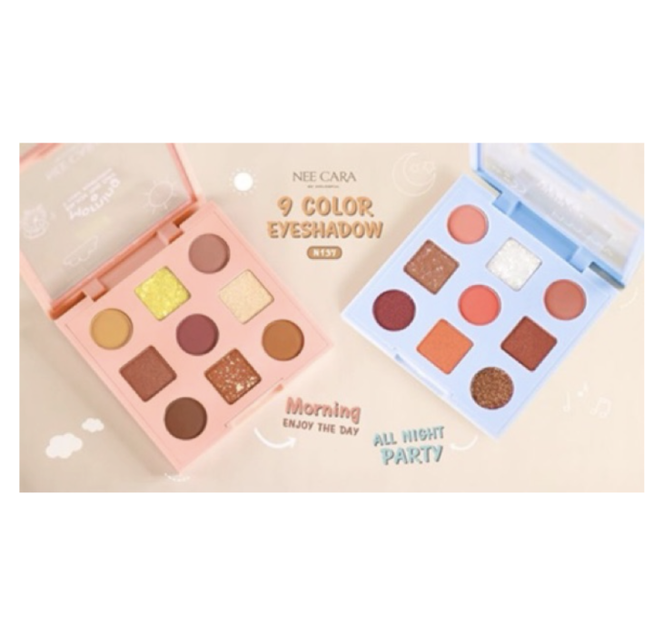 nee-cara-n137-9-color-eyeshadow-น่ารักมีครบ-เนื้อแมท-ชิมเมอร์-เจลกลิตเตอร์-ครบจบในตลับเดียว-ของแท้-พร้อมส่ง