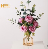 Hoa lụa, bình hoa phong cách Bắc Âu cắm sẵn nhiều mẫu hoa trang trí