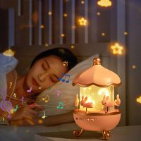 ZK30 Rechargeable Night Light Star Projector Light Rotatable Rabbit Full Star Lamp Atmosphere Lamp Gift for Kids Girl Girlfriend Night Lights