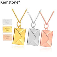 Kemstone จี้สร้อยคอสแตนเลสสามารถเปิดซองรักคุณเงินสีโรสโกลด์ชุบของขวัญเครื่องประดับสำหรับผู้หญิง