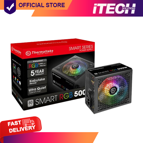 THERMALTAKE SMART RGB 500W 80+ W/APFC ATX GAMING PSU (NON-MODULAR
