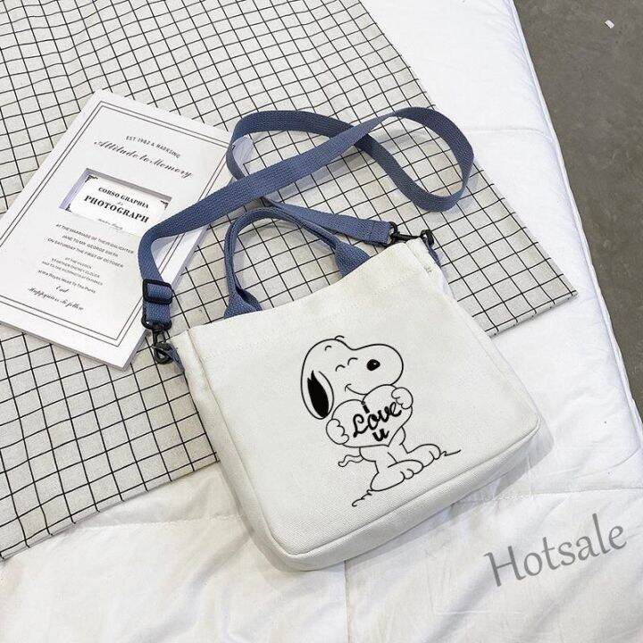 hot-sale-c16-snoopy-crossbody-bag-cute-tote-bag-shoulder-bag-canvas-bag-student-bag-shopping-bag