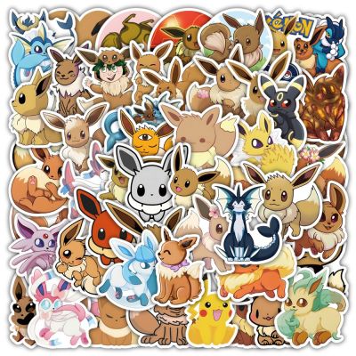 10/30/50ชิ้นสติกเกอร์ Eevee การ์ตูน Pokemon น่ารักแลปท็อปโทรศัพท์สเก็ตบอร์ดลายกราฟฟิตี้ DIY สติกเกอร์อะนิเมะไวนิลน่ารักสำหรับเด็กสติกเกอร์และป้าย