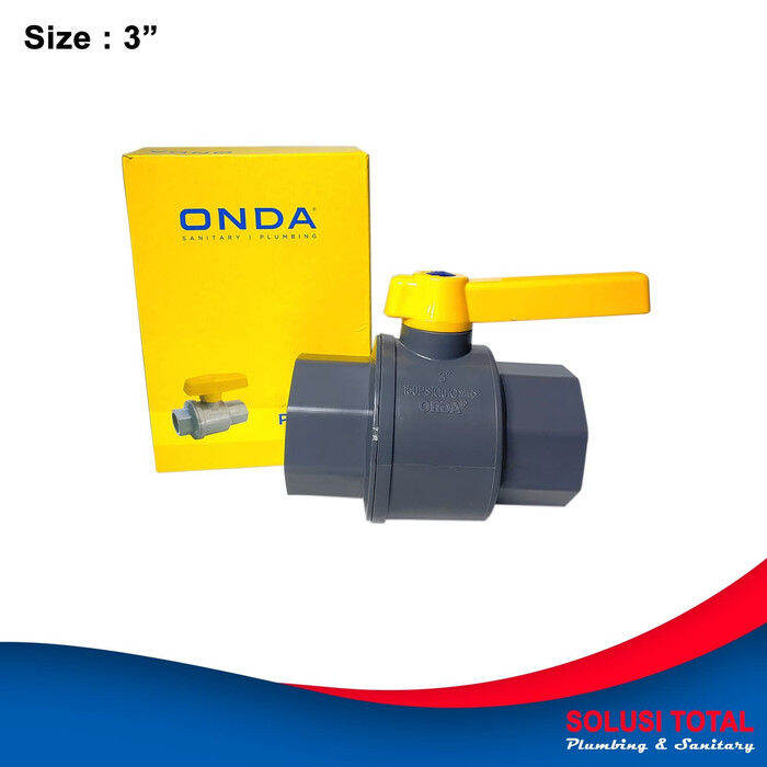 Ball Valve PVCBV 3" ONDA Polos Stop Kran Plastik PVC Kuning 3 | Lazada ...