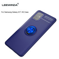 LEEWINDA สำหรับ Samsung Galaxy A71 4G เคสโทรศัพท์,Magnetic เกราะขอบซิลิโคนและโลหะด้านหลังแหวนปลอก