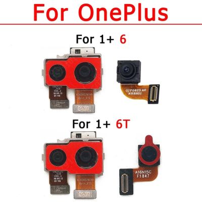 กล้องหน้าหลังของแท้สำหรับ Oneplus 6 T One Plus 6 T เซลฟี่ด้านหน้าด้านหลังหันหน้าไปทางด้านหลังโมดูลกล้องอะไหล่ซ่อมเฟล็กซ์