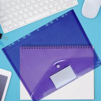 【CC】 File Holder Holes Documents Color Transparent Office Stationery Desk Organizer Storage