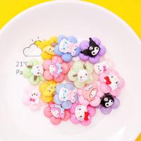 CHALI 10ชิ้นคาวาอี้น่ารักเครื่องประดับดอกไม้ใสเพชรประดับ Kuromi เคสโทรศัพท์ DIY สติกเกอร์ติดตู้เย็นตุ๊กตาแบบทำมือสติกเกอร์ตกแต่งแผ่นปะรูปหอยโทรศัพท์มือถือ