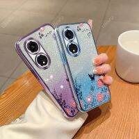 เคสสำหรับ OPPO Reno 8 T 5G / Reno 8 T 4G,เคสอิเล็กโทรเพลทเลนส์พลอยเทียมขนาดเล็กไล่ระดับสีรวมทุกอย่างกันรอยขีดข่วนเคสโทรศัพท์กันกระแทก