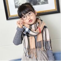 Autumn and winter childrens scarf Korean version extended cashmere scarf fashion warm plaid childrens scarf